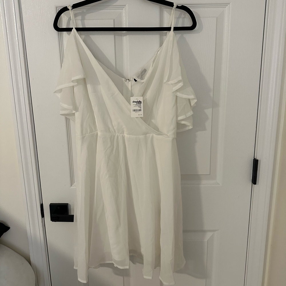 NWT Charlotte Russe White Ruffled Dress